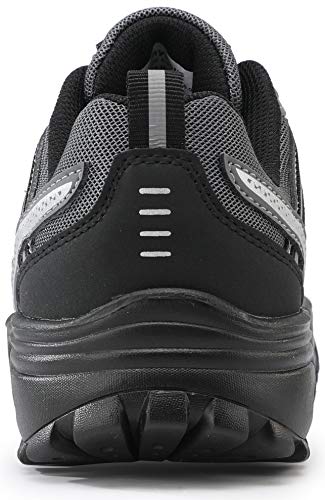 COOJOY Zapatos de senderismo para hombre Graphene Senderismo Trekking de baja altura Trail Zapatos de entrenamiento al aire libre, color Gris, talla 45 1/3 EU