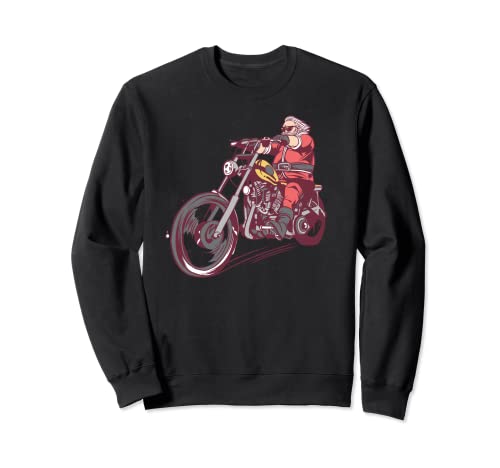 Cool Biker Santa Claus Montar Motocicleta Navidad Sudadera