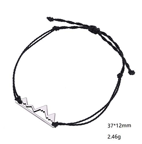 cooltime Pulsera de cuerda ajustable para camping de montaña, con encanto de montaña, para viaje de vacaciones