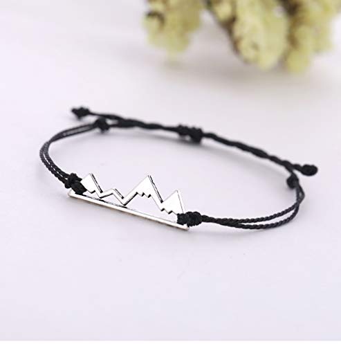 cooltime Pulsera de cuerda ajustable para camping de montaña, con encanto de montaña, para viaje de vacaciones