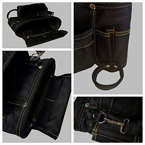 Copechilla bolsa herramientas negro con cinturón ajustada,resistente y profesional,Material lona oxford espesado,para electricistas, técnicos…