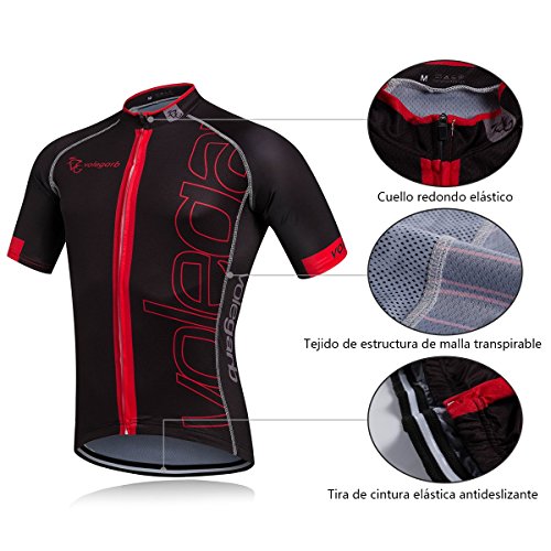 Cornasee Ropa Ciclismo Verano para Hombre Ciclismo Maillot y Culotte Pantalones Cortos (Negro,3XL)