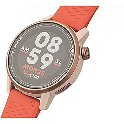 Coros APEX Premium - Reloj GPS de 42 mm con monitor de rata de vídeo de 25 h Full GPS Battery, Sapphire Glass, Barometer, Strava & TrainingPeaks (Gold/Coral)