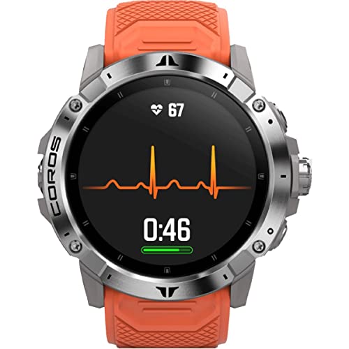 COROS VERTIX 2 GPS Adventure Watch con Mapa Offline Global, GPS de Doble frecuencia, Revestimiento de Diamante de Cristal Zafiro y Bisel de Titanio, BLE, Strava y TrainingPeaks, Lava(Naranja)