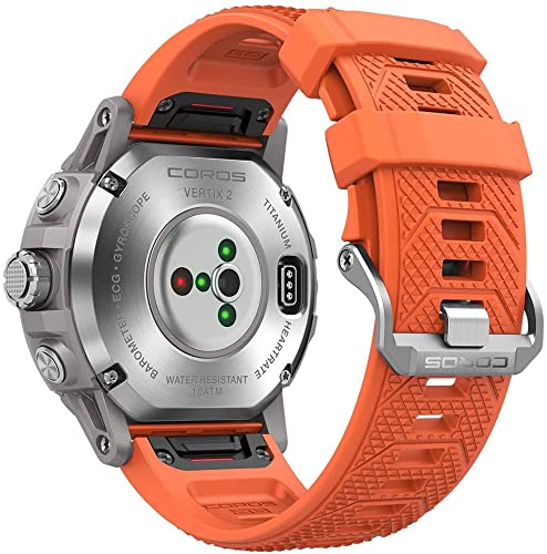 COROS VERTIX 2 GPS Adventure Watch con mapa offline global, GPS de doble frecuencia, revestimiento de diamante de cristal zafiro y bisel de titanio, BLE, Strava y TrainingPeaks, LAVA(naranja)