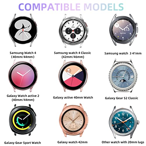 Correa Compatible Galaxy Watch 4 40mm 44mm - Galaxy Watch 4 Classic 42mm/46mm Correa, 20mm Silicona Replacement Correa para Galaxy Watch Active/Active 2 40mm 44mm/Galaxy Watch 42mm/Gear S2 Classic