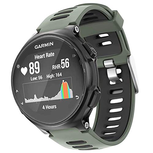 Correa de reloj compatible con Garmin Forerunner 735XT 220 230 235 620 630 Approach S20 S5 S6 Banda de silicona suave con hebilla de metal para reloj inteligente Garmin accesorio