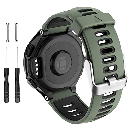 Correa de reloj compatible con Garmin Forerunner 735XT 220 230 235 620 630 Approach S20 S5 S6 Banda de silicona suave con hebilla de metal para reloj inteligente Garmin accesorio