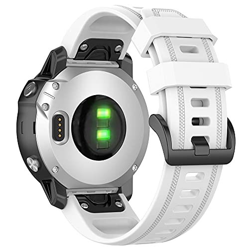 Correa de repuesto de silicona suave compatible con Garmin Fenix 5S/Fenix 5S Plus/Fenix 6S/Fenix 6S Pro bandas para hombres y mujeres (blanco)