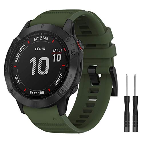 Correa para Fenix 6X/Fenix 6X Pro/Fenix 3 HR Pulsera, 26mm Silicona Pulsera Impermeable Correas de Repuesto para Fenix 6X/Fenix 6X Pro/Fenix 5X/Fenix 5X Plus/Fenix 3/Fenix 3 HR/Descent Mk1