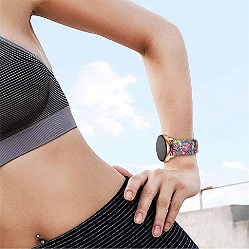 Correas para Relojes, Hanyixue Compatible con Samsung Galaxy Watch 42mm/Active 40mm, Pulsera de Repuesto Correa de Silicona para Hombres, Mujeres (F)