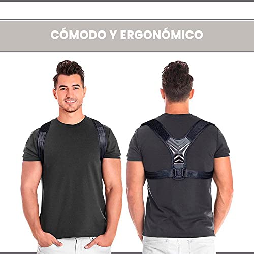 Corrector de postura - Corrector de espalda y hombros ajustable y transpirable - Chaleco corrector de postura para aliviar dolor - Faja soporte espalda para hombre y mujer (M)