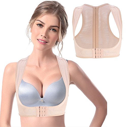 Corrector de postura de espalda, ropa interior ajustable Señora pecho apoyo espalda hombros hombros femeninos X tipo cuerpo esculpir chaleco de la correa prevenir la flacidez del pecho jorobado(M)