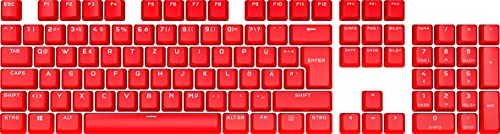 Corsair PBT Double-Shot Pro - Juego de Fundas para Teclas de Doble Disparo (PBT), Superficie Texturizada, Grosor de Pared de 1,5 mm, Amortiguador de Junta tórica, Color Rojo