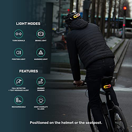 Cosmo Connected CB-COB-001-BLACK La luz Inteligente para la Bicicleta y la Movilidad Urbana