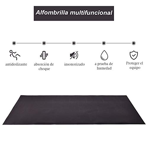 COSTWAY Alfombrilla para Cinta de Correr Equipo Deportivo Esterilla de Protección de Suelo para Entrenamiento Hogar Gimnasio