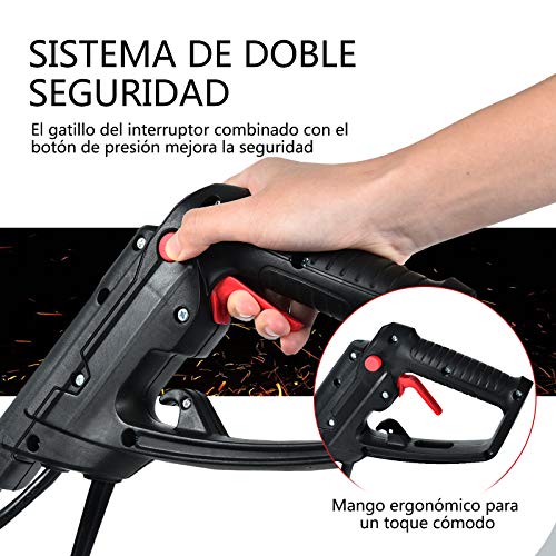 COSTWAY Motoazada Eléctrica Ancho de Trabajo de 35 cm /4 Cuchillas /1200W / Profundidad de Trabajo de 22cm / 365 RPM para Jardín