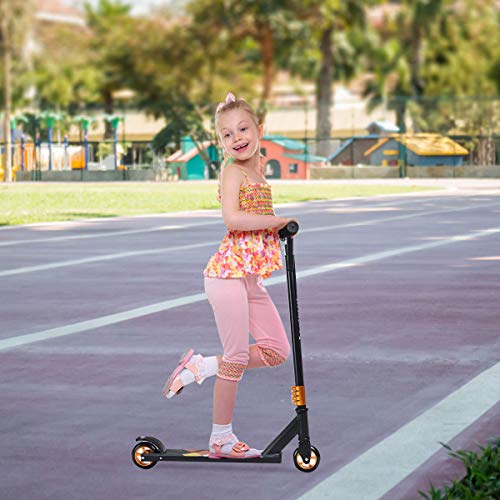 COSTWAY Patinete de Aluminio para Adulto con Freno y 2 Ruedas City Scooter para Adolescentes Carga hasta 100kg (Negro)