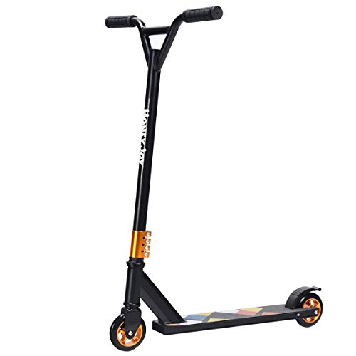 COSTWAY Patinete de Aluminio para Adulto con Freno y 2 Ruedas City Scooter para Adolescentes Carga hasta 100kg (Negro)