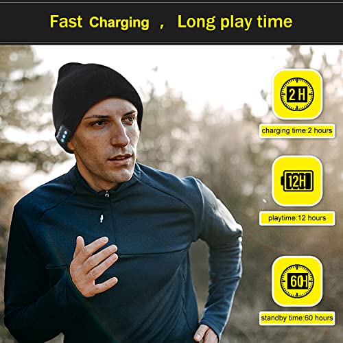 COTOP Gorro Bluetooth 5.0 Regalos originales, regalo para hombres, mujeres, cálido y suave gorro de invierno con música y auriculares inalámbricos estéreo HD para deportes al aire libre