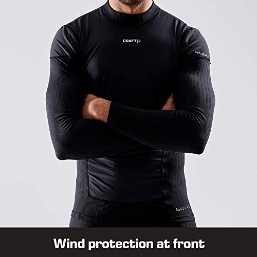 Craft Active Extreme X Wind LS M Tops, Hombre, Negro, Granito (Black/Granite), L