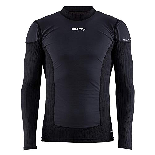 Craft Active Extreme X Wind LS M Tops, Hombre, Negro, Granito (Black/Granite), L