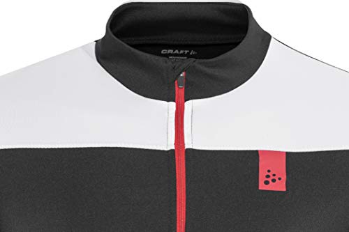 Craft Point - Camiseta de Ciclismo para Hombre, Hombre, Maillot de Ciclismo, CR1906098, Blanco y Negro, FR: S (Talla Fabricante: B: S)