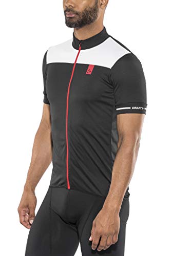 Craft Point - Camiseta de Ciclismo para Hombre, Hombre, Maillot de Ciclismo, CR1906098, Blanco y Negro, FR: S (Talla Fabricante: B: S)