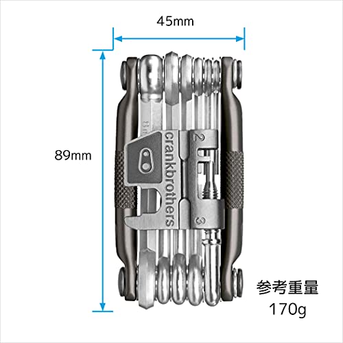 Crank Brothers 135003 Multiherramienta m17, niquel, Negro, Talla única