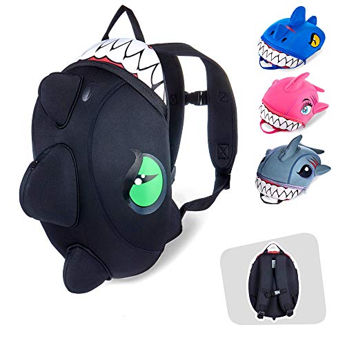 Crazy Safety | Mochila de Dinosaurio para niños. Ideal para la guardería, el Preescolar, el jardín de Infantes y para Viajes. Mochilas Divertidas con diseño de Dinosaurios y Tiburones | 33 cm