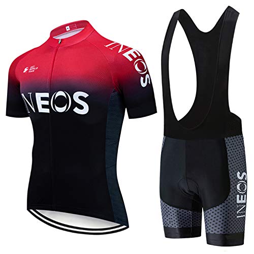 Cremallera Maillot Ciclismo Hombre Verano Manga Corta Secado rápido al Aire Libre + Pantalones Ciclismo Hombre