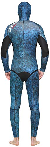 Cressi Apnea Men Complete Wetsuit 7mm Traje Profesional Apnea y Pesca, Hombre, Azul Camou, L/4