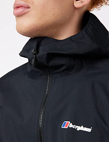 Cressi Berghaus Deluge Pro 2.0 - Chaqueta impermeable para hombre, Hombre, chaqueta impermeable, 4A000807, Negro/Negro, L