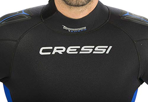 Cressi Castoro Traje Monopieza de Buceo Neopreno 5mm, Hombre, Negro/Azul/Gris, XL/5