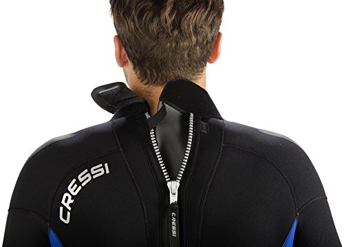 Cressi Castoro Traje Monopieza de Buceo Neopreno 5mm, Hombre, Negro/Azul/Gris, XL/5