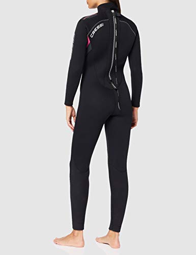 Cressi Castoro Traje Monopieza de Buceo Neopreno 5mm, Mujer, Negro/Rosa, XS/1