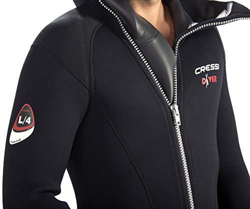 Cressi Diver Man Monopiece Wetsuit Traje de Buceo de Una Pieza, 7 mm, Hombres, Negro/Rojo, XL/5