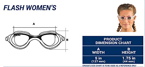 Cressi Flash Swim Goggles Gafas de Natación Premium para Adultos 100% Anti UV, Transparente/Azul, Talla Única