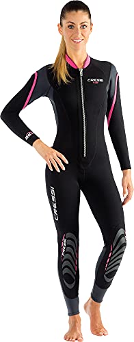 Cressi Lei Monopieza para Mujer en Neopreno de 2.5 mm para Aguas Cálidas, Negro/Gris/Rosa, M/3