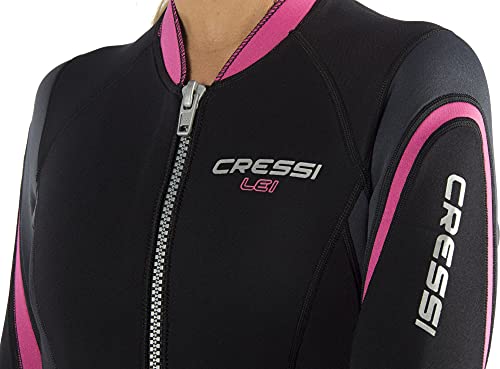 Cressi Lei Monopieza para Mujer en Neopreno de 2.5 mm para Aguas Cálidas, Negro/Gris/Rosa, M/3