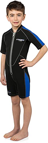 Cressi Lido Traje Monoshort, Junior Unisex, Negro/Azul, L