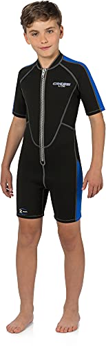 Cressi Lido Traje Monoshort, Junior Unisex, Negro/Azul, L