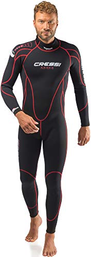 Cressi Maya Man Monopiece Wetsuit Traje de Neopreno 2.5mm de una Pieza para Hombre, Men's, Negro/Rojo, XXL/6