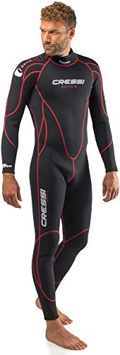 Cressi Maya Man Monopiece Wetsuit Traje de Neopreno 2.5mm de una Pieza para Hombre, Men's, Negro/Rojo, XXL/6