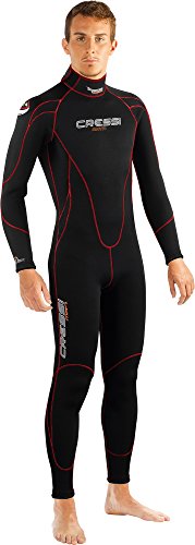 Cressi Maya Man Monopiece Wetsuit Traje de Neopreno 2.5mm de una Pieza para Hombre, Men's, Negro/Rojo, XXL/6