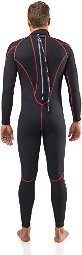 Cressi Maya Man Monopiece Wetsuit Traje de Neopreno 2.5mm de una Pieza para Hombre, Men's, Negro/Rojo, XXL/6