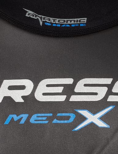 Cressi Med X Man Wetsuit 2.5 mm Traje Monoshort sin Capucha en Neopreno Biforrado, Hombre, Negro/Azul/Plata, XL/5