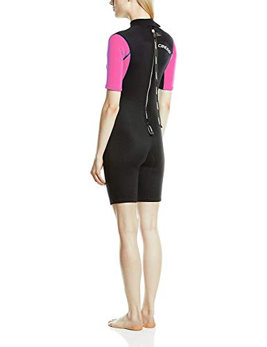 Cressi Med X Traje monoshort, Mujer, Negro/Rosa, XS/1 (40/42)