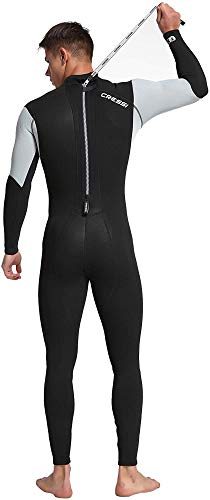 Cressi Morea Man Monopiece Wetsuit 3mm Traje de Buceo Neopreno para los Hombres, Negro/Gris/Plata, XL/5