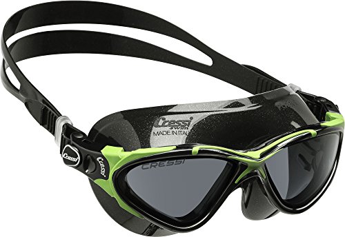 Cressi Planet Swim Goggles - Premium Anti Niebla Gafas de Natación Máscara 100% Anti UV, Negro/Lime/Negro